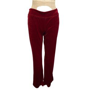 Red Velour Womens Cargo Pants Size XL